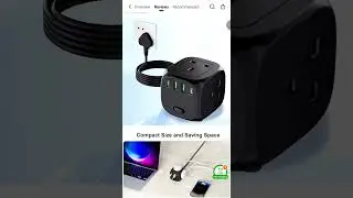 TEMU -UK Plug Power Board/Socket with Compact CubeFast-Charging USB Ports Type-C devices