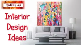 Floral Abstract Painting - Details. Modern Summer art. Full demonstration.