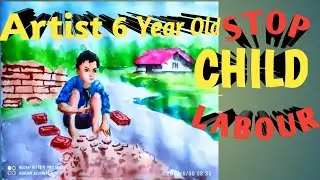 How To Draw Child Labour,Beautiful Scenery Easy steps,water color,artist six year old 2022