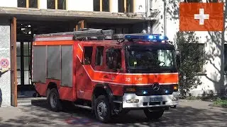 TLF & DLK Berufsfeuerwehr, RTW Sanit&auml;t Falck K&auml;ch & FuStW Kantonspolizei Basel