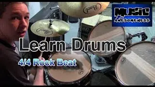 Learn Drums Basics #1 - Simple 4-4 Rock Beat