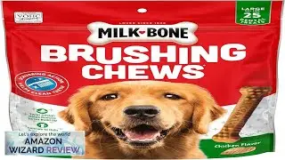 Milk-Bone Original Brushing Chews 25 Large Daily Dental Dog Treats Scrubbing Action Review