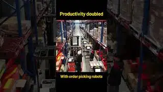 Order-picking robots doubled logistics center productivity. #orderpicking #robot #orderpickingrobot