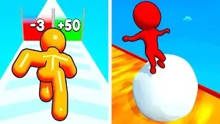 Tall Man Run VS Snow Race 🏃‍♂️❄️ Прохождение всех уровней с максимальным уровнем обновления для м...