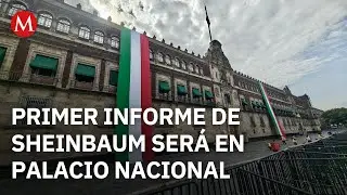 As&iacute; se ve el Palacio Nacional previo al primer informe de gobierno de Sheinbaum