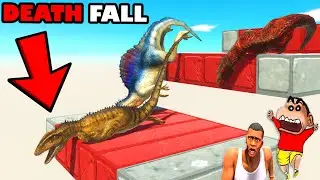 ALL UNITS FALLING From DEATH FALL TRAP CHALLENGE SHINCHAN and CHOP in ANIMAL REVOLT BATTLE SIMULATOR