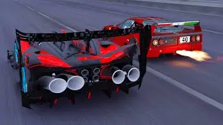 Bugatti Bolide GTR vs 5000 HP Ferrari F40 at Special Stage Route X