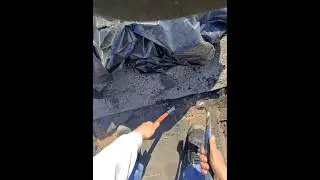 POV pulling nails repair bad wood deck leaking roof #roofinglife #flatroofs aint no regular roofer