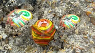 n the desolate weeds, the man dug out a pile of gemstones and crystals
