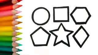 6 Basic Shapes Drawing for Kids | Easy Geometry Art Tutorial (Step by Step)