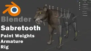 Blender - Sabretooth - Paint Weights - Armature - Rig