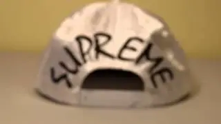 Supreme white satin SnapBack