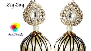 How to make silk thread designer Jhumka Zig Zag Model