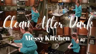 *NEW* Messy Kitchen Clean After Dark | Clean with me | Molly Deckman