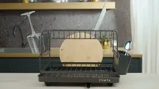 Multifunctional Kitchen Dish Rack with Removable Top Tier