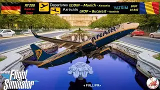 FS2020 |VOO COMPLETO| ONLINE |VATSIM| IFR |RY280| B738NG |EDDM-LROP|VOANDO NA EUROPA|POUSO CAT III|