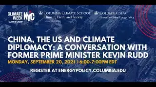 China, the US and Climate Diplomacy: A Conversation with Former Prime Minister Kevin Rudd