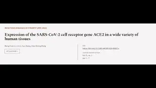 Expression of the SARS-CoV-2 cell receptor gene ACE2 in a wide variety of human tissu... | RTCL.TV