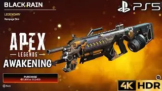 Black Rain Rampage Weapon Skin Apex Legends Awakening Collection Event Rampage Gun Skin PS5 4K HDR