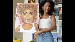 The Diary of an Amateur Painter | Attempting to Paint a Portrait of Whitney Houston in Acrylics