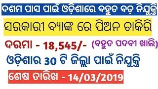 Job In Vijaya Bank Odisha 2019 For 10th Pass Students | Govt job for 10th pass in odisha