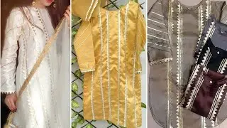 Stylish &Trendy Gota patti Lace Designing Ideas||Gota work suit images||Plain suit design with laces
