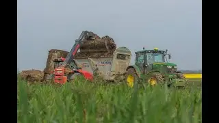 &Eacute;pandage de fumier 2019 | 2X John Deere 6150r & Pichon Muck Master