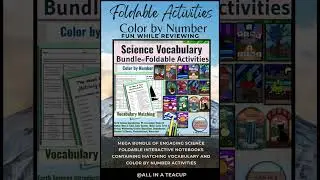 Science Vocabulary Growing Bundle of Interactive Activities & Color by Numbers