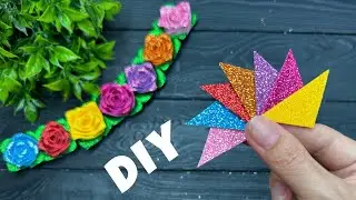 Glitter Roses from EVA Foam Easy Flowers DIY Tutorial Crafts