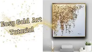 Easy Tutorial: Create an Abstract Acrylic Painting with Gold Acryl + Granules – Mixed Media Art 🎨