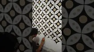 Cat Tembok Motif Batik Kawung