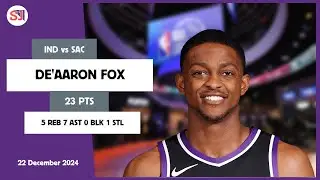 DE'AARON FOX 23 PTS vs IND 22 Dec 24-25 SAC Highlights