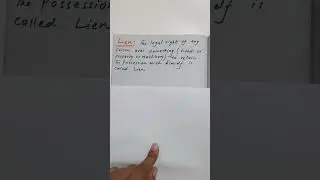 Meaning of Lien || What is Lien