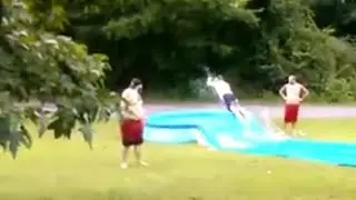 Home-made Slip-N-Slide + home-made ramp = awesome memories 😊🤙