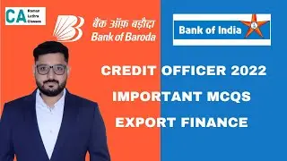 BOI and BOB Credit officer 2022 | Export Finance | Imp MCQ - Professional Knowledge |
