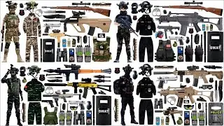Open Box Special Forces Toy Set, M416 Assault Rifle, AK47 Assault Rifle, Glock, Desert Eagle Pistol
