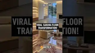 #satisfying Sakura 🌸 floral epoxy resin flooring | Living room Transformation #viral #yt #fypシ #ai