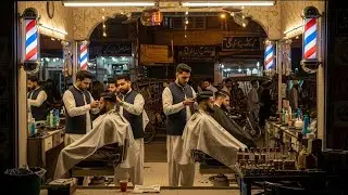 Late Night at Barber Shop in Pakistan 🇵🇰 | Night Life Vibes 2025 | Pakistani Street Style 💈