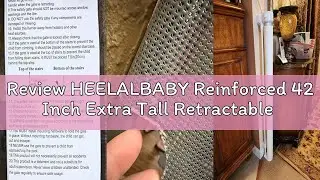 Review HEELALBABY Reinforced 42 Inch Extra Tall Retractable Dog Gate with Reinforced Strips 55 Inch
