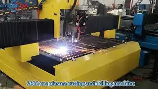 Multifunctional 200A CNC table plasma cutting machine equipped with a drill torch#plasmacutmachine