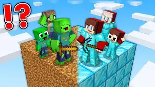 JJ and Mikey: NOOB vs PRO One Chunk Family Battle in Minecraft - Maizen