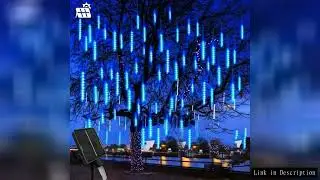 8-Tube Solar Meteor Shower Lights, LED Rain String for Outdoor Garden - Christmas Tree & Street Deco