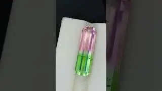 Bi color tourmaline cut stone #tourmaline #bicolortourmaline #gemstone #loosegemstones #naturalstone