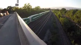 GO train passing under Rodgers road