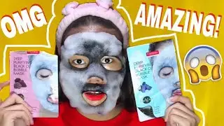 MY FIRST TIME TRYING A BUBBLE FACE MASK ft. PUREDERM! (Philippines) | Nuie Briane