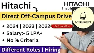 Hitachi Recruitment 2024 | Freshers | Salary: ₹5,00,000 | NO FEES | Latest Jobs 2024