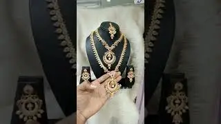 cz stone necklace with short and long necklace with tikka 👌👌👌👌