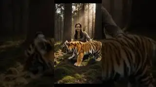 Lion in Jungle with lady #viral #wildlife #viralreels
