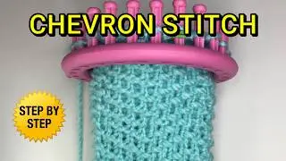 How to Knit the CHEVRON STITCH on a Round Loom 🧶 | Easy Step-by-Step Tutorial + Pattern