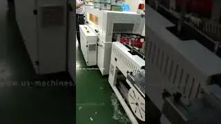 Side bar carton box film wrapping shrinking sealing machine with window watch tunnel